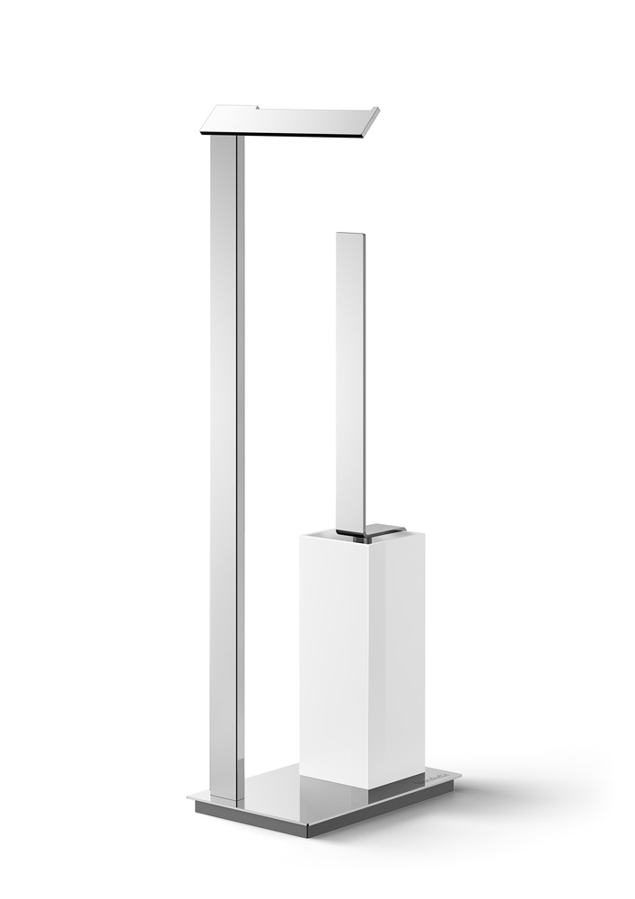 Mobiletto Bagno Stretto In Legno Bianco 15x15x80 Cm - Portaoggetti, Porta Carta Igienica E Scopino, Salvaspazio - Foto 13